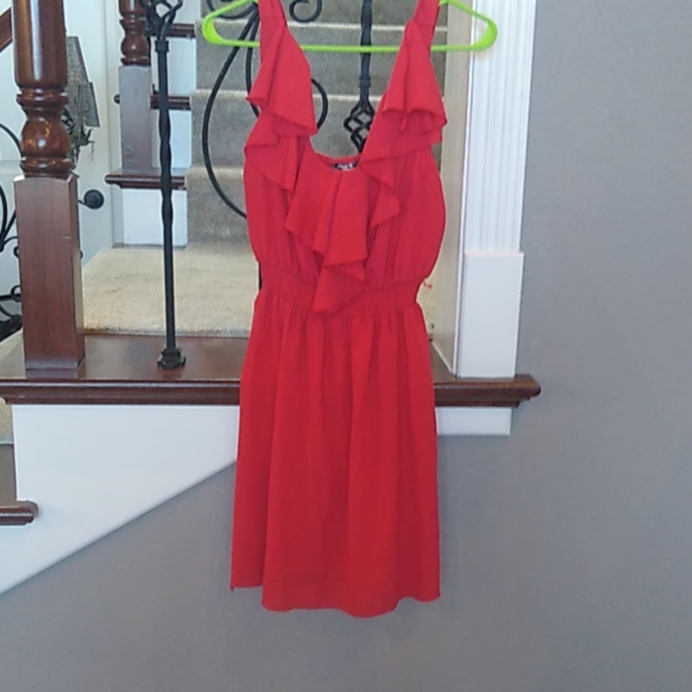 Red mini dress